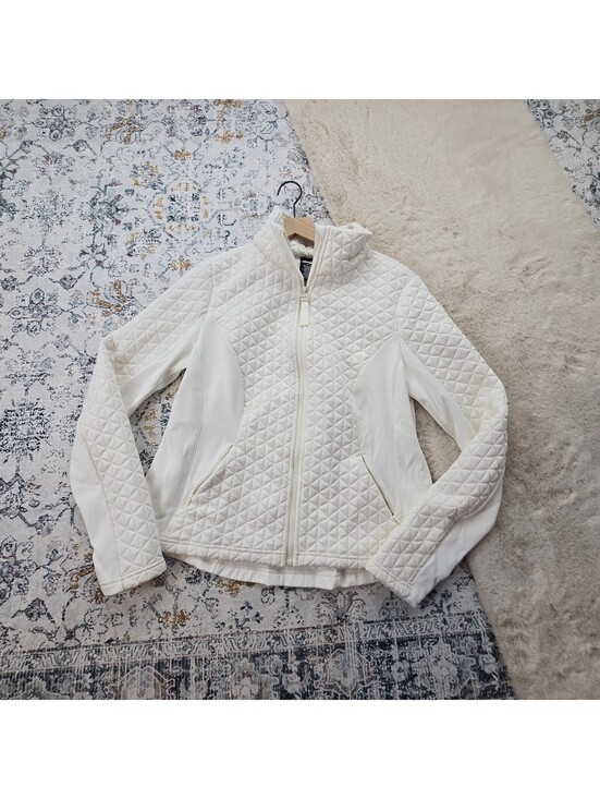 Avia Jackets & Blazers - Avia White Quilted Fabric Zip Jacket Women Large L(12-14)